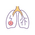 Lung pain RGB color icon