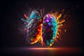lung painting ideas On dark background. advanced 3D rendering. Generative AI