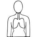 A lung of the patient. The respiratory system is more susceptible to complications from covid19 infection. Vector icon. Isolated.