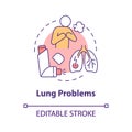 Lung problems concept icon Royalty Free Stock Photo