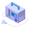 Lung ventilator icon, isometric style