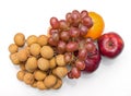 Lungan,grape,orange,apple Royalty Free Stock Photo