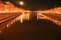 Lungarno Mediceo, Pisa at night Royalty Free Stock Photo