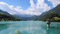Beautiful blue Lungern Lake, Obwalden, Switzerland Royalty Free Stock Photo