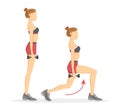 Lunges Tabata Exercises Set Vector Illustration Royalty Free Stock Photo