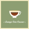 Lungo con cacao. Vector illustration decorative design