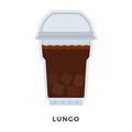 Lungo ice coffee vector flat isolated Royalty Free Stock Photo