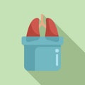 Lungs bioprinting icon flat vector. Future dna medicine Royalty Free Stock Photo