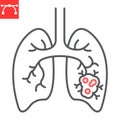 Lungs cancer line icon