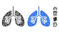 Lungs Mosaic Icon of Round Dots