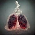 Lungs made of smoke. Ai generated.