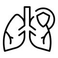Lungs covid icon outline vector. Xray lung Royalty Free Stock Photo