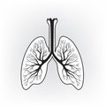 Lungs detailed sign. Human internal organ anatomy icon