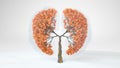 Lungs of the Earth. Tree in the shape of Lungs. Eco Concept Royalty Free Stock Photo