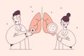 Lungs examination in medicine, pulmonology concept