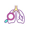 Lungs examination RGB color icon Royalty Free Stock Photo