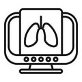 Lungs fluorography icon outline vector. Computer control health