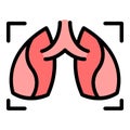 Lungs fluorography icon vector flat