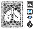 Lungs Fluorography Mosaic of CoronaVirus Icons