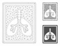 Lungs Fluorography Vector Mesh Carcass Model and Triangle Mosaic Icon