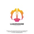 Lungs Gear logo designs vector, Lungs With Gear designs template logo Royalty Free Stock Photo