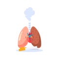 Human lungs vector icon in flat style Royalty Free Stock Photo