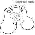 Lungs and heart coloring page