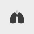 Lungs icon in a flat design in black color. Vector illustration eps10