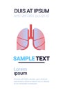 Lungs icon human organ anatomy healthcare medical concept respiratory breathing system infographic template copy space