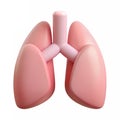 A lungs icon in light pink Royalty Free Stock Photo
