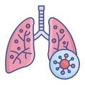 Lungs infection due to corona Flat Style vector icon which can easily modify or edit