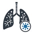 Lungs infection due to corona Glyph Style vector icon which can easily modify or edit