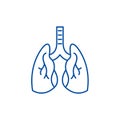 Lungs line icon concept. Lungs flat vector symbol, sign, outline illustration.