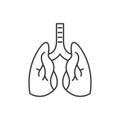 Lungs line icon concept. Lungs vector linear illustration, symbol, sign