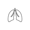 Lungs line icon, organ and part of body