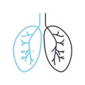 lungs line icon, outline symbol, vector illustration, concept sign Royalty Free Stock Photo