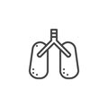 Lungs line icon