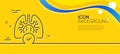 Lungs line icon. Pneumonia disease sign. Minimal line yellow banner. Vector