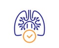Lungs line icon. Pneumonia disease sign. Vector