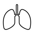 Lungs Line Icon.Vector Simple 96x96 Pictogram