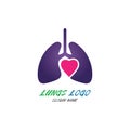 Lungs logo Organ medical Health design template vector