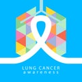 Lungs. Lungs cancer awareness day, month. Lungs and white ribbon vector illustration. Medicine support and campaign