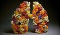 The lungs made from flowers were stunning and unique work of art. Creating using generative AI tools