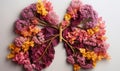 The lungs made from flowers were a stunning and unique work of art Creating using generative AI tools