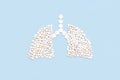 Lungs made of pills. Respiratory system. Diagnosis and treatment. World Tuberculosis Day