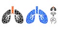 Lungs Mosaic Icon of Round Dots Royalty Free Stock Photo
