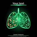 Lungs in a neon colors Royalty Free Stock Photo