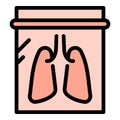 Lungs organ donor icon outline vector. Medical donate