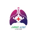 Lungs Organ Logo medical health design template 