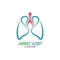 Lungs Organ Logo medical health design template 